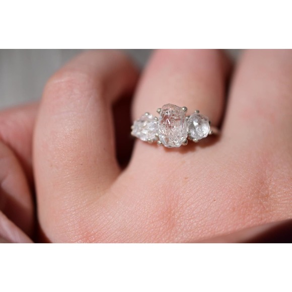 Engagement Ring, Raw Diamond Ring, Diamond Ring, uncut engagement ring, … - Picture 3 of 4
